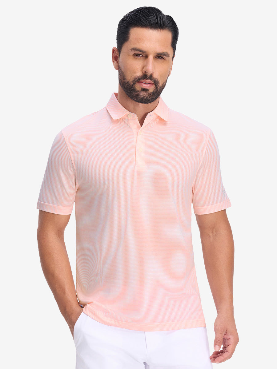 Comfy Breathable Pin-Stripe Golf Polos