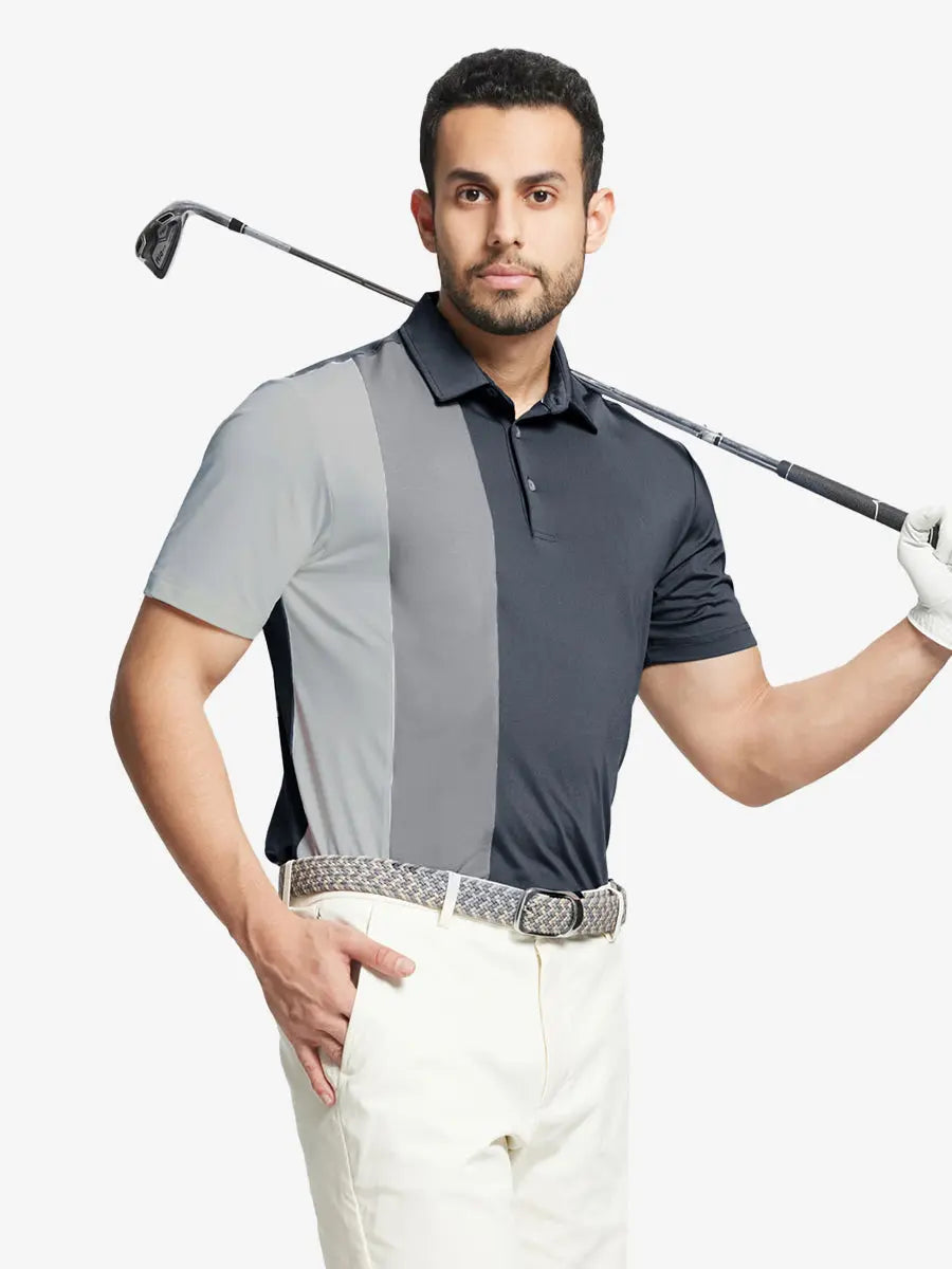 Moisture Wicking Color Block Polo Shirts