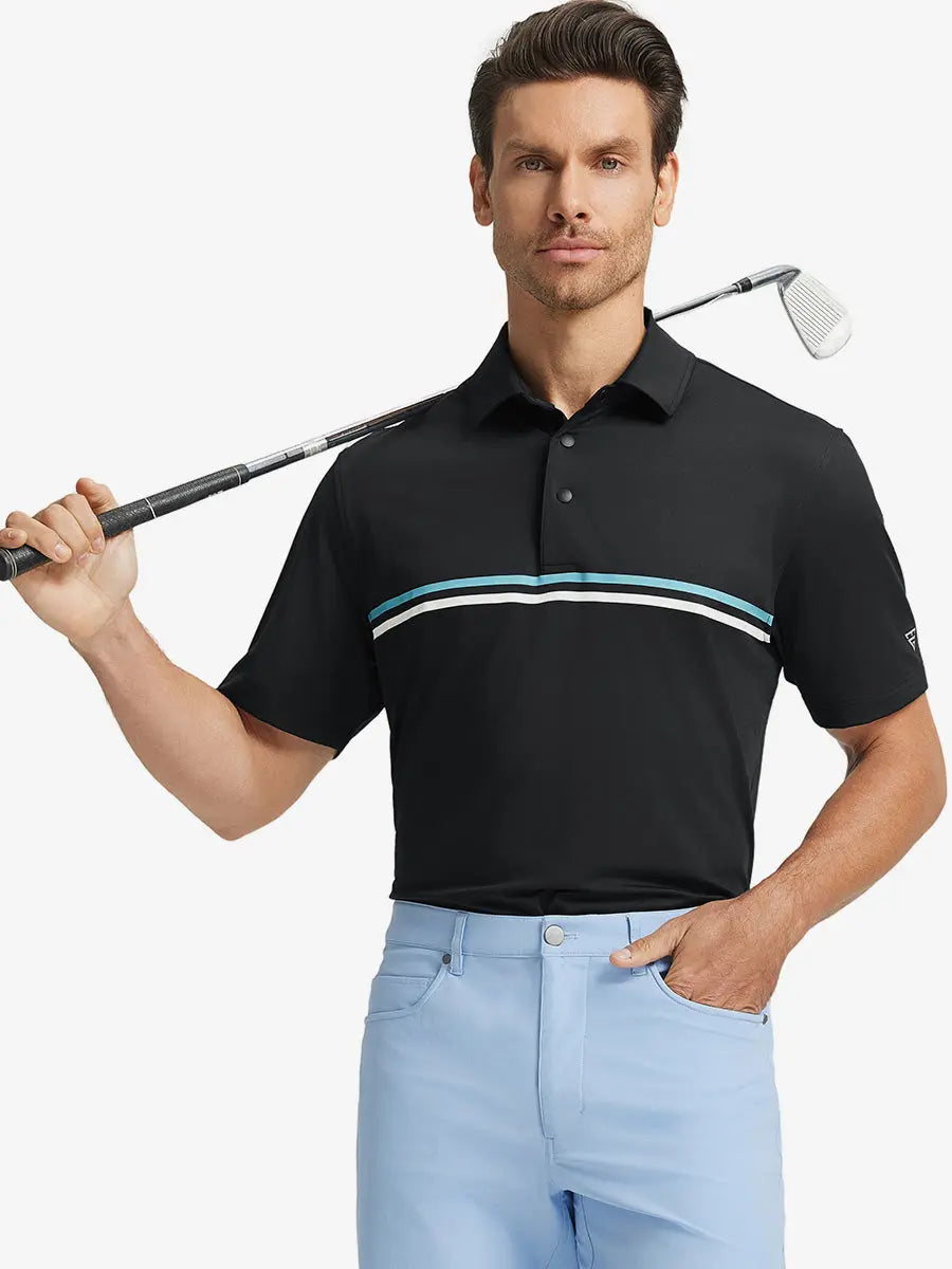 Stylish Chest Print Snap Polo