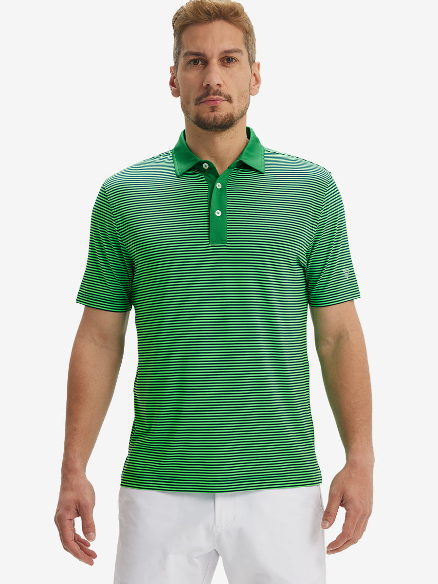 Upgraded Two-tone Striped Quick Dry Polo Shirt