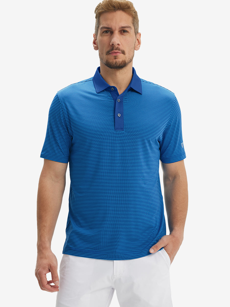 Upgraded Two-tone Striped Quick Dry Polo Shirt
