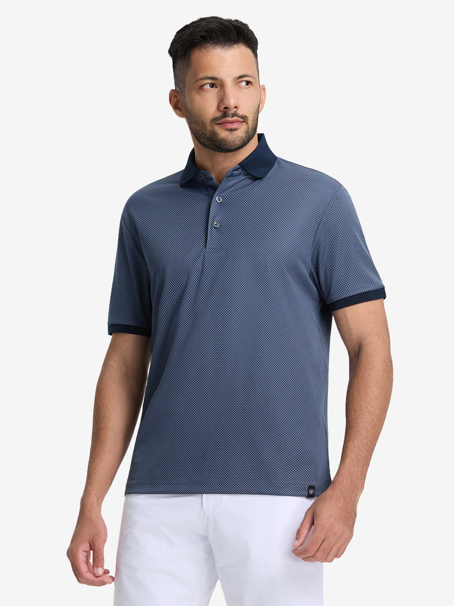 Quick Dry Jacquard Ribbed Collar Golf Shirts