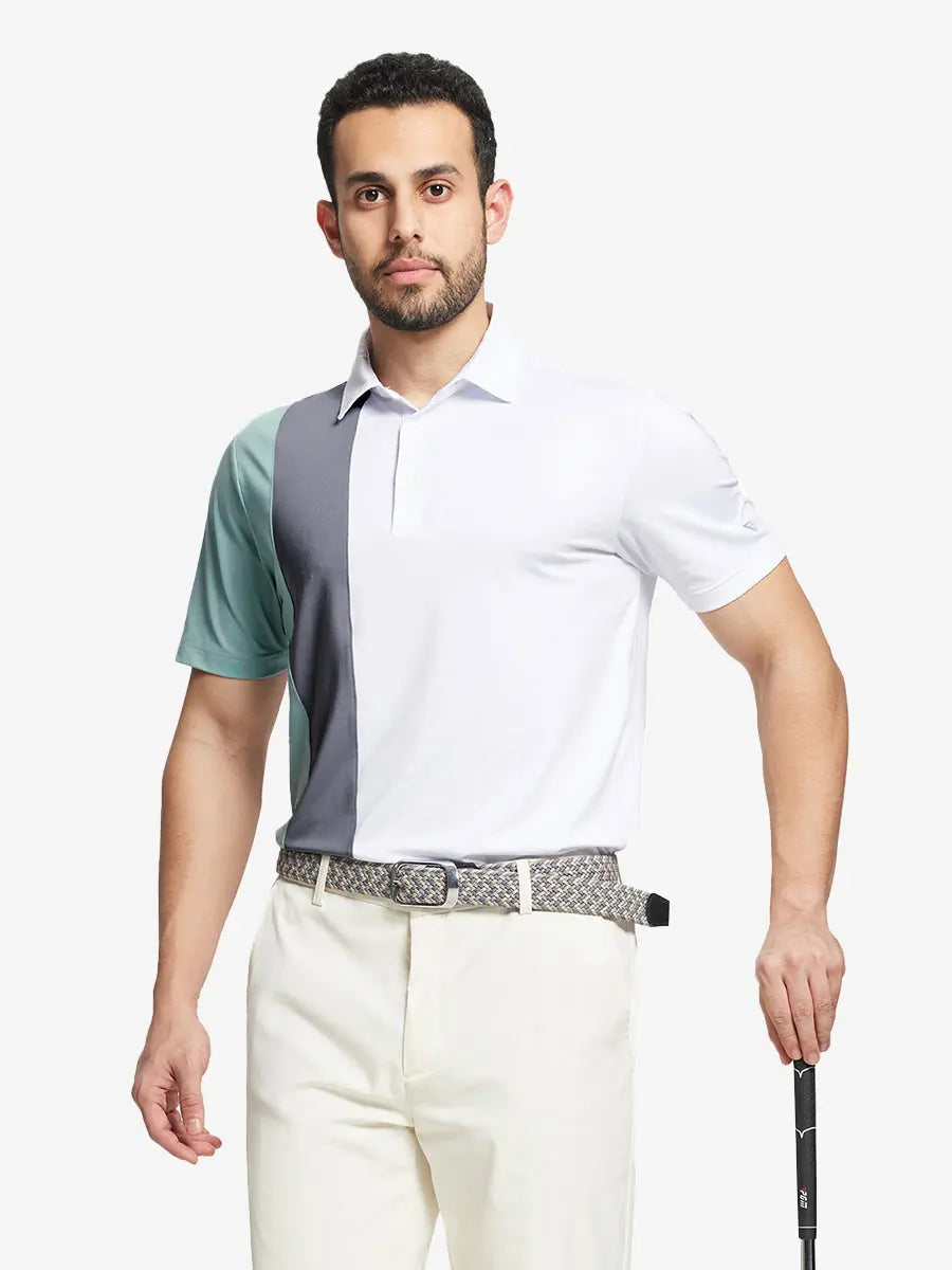 Moisture Wicking Color Block Polo Shirts
