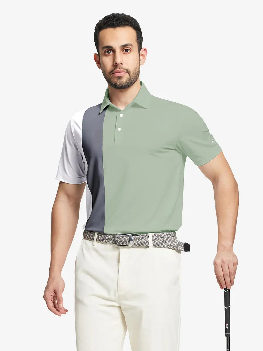 Moisture Wicking Color Block Polo Shirts