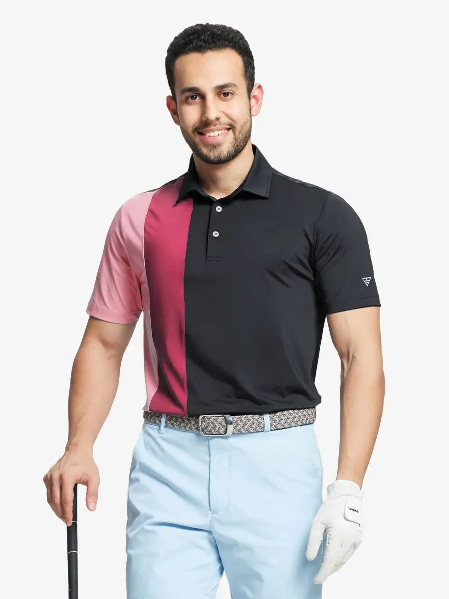 Moisture Wicking Color Block Polo Shirts