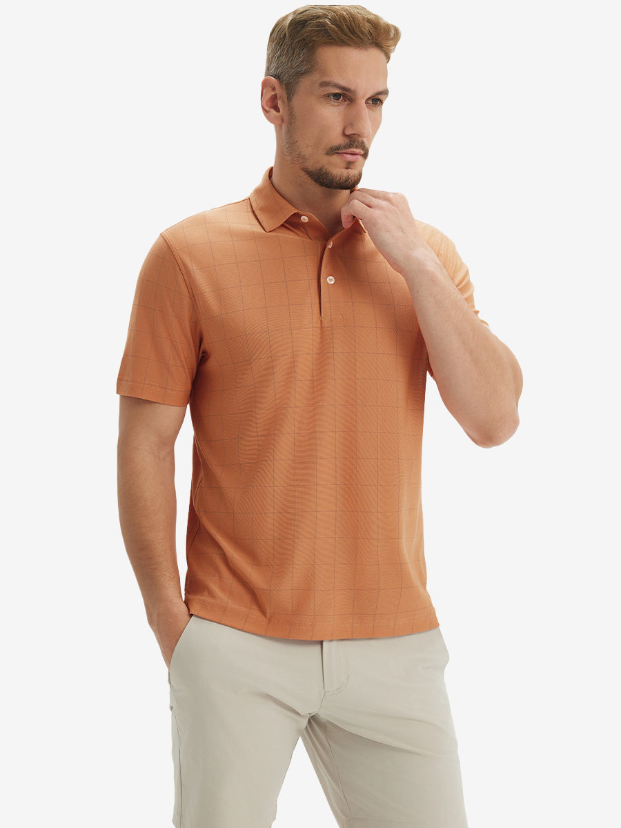 Performance Reflective Checked Collar Golf Shirt
