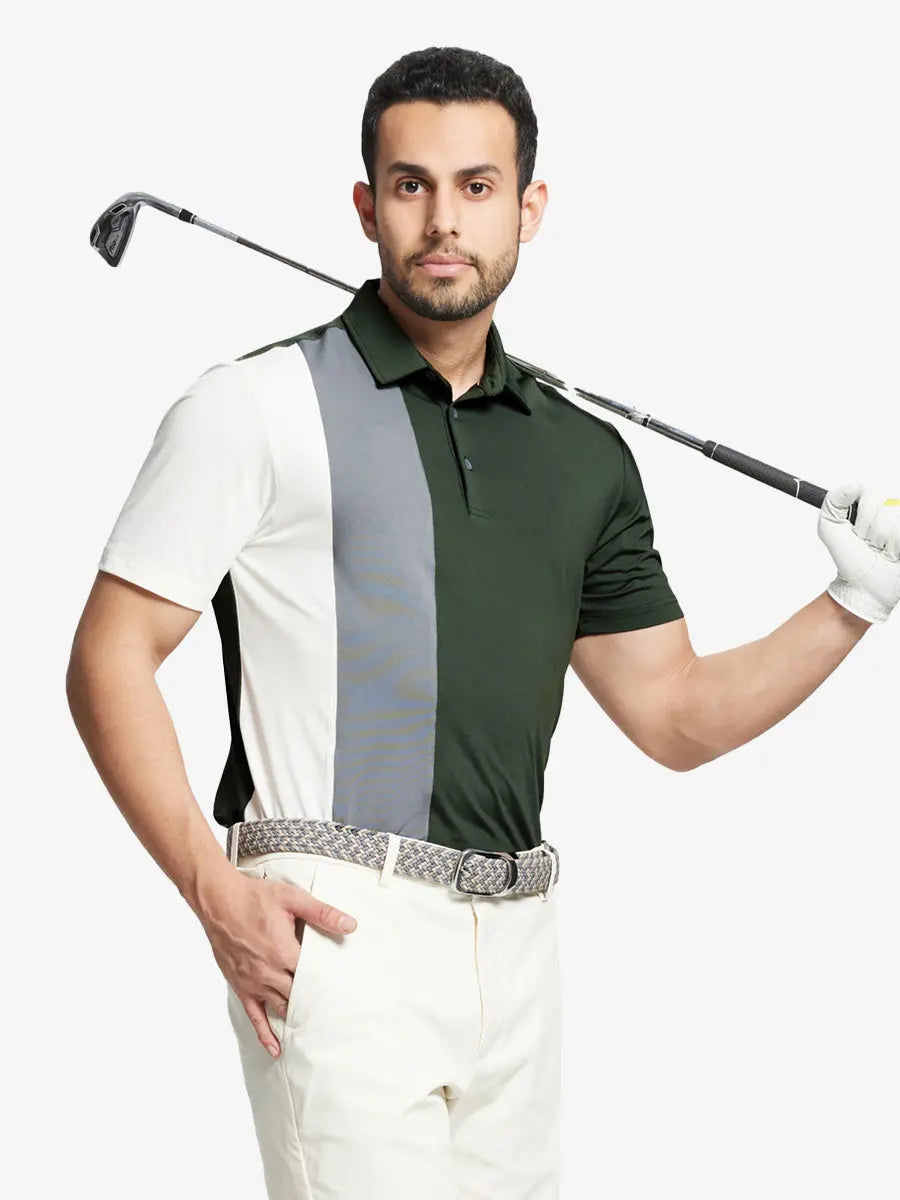 Moisture Wicking Color Block Polo Shirts