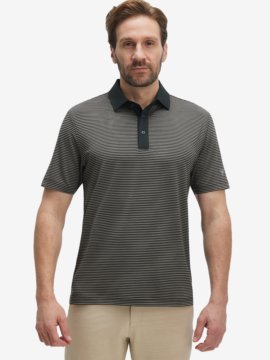Upgraded Two-tone Striped Quick Dry Polo Shirt