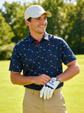 4 Way Stretch Print Collared Polo Shirts