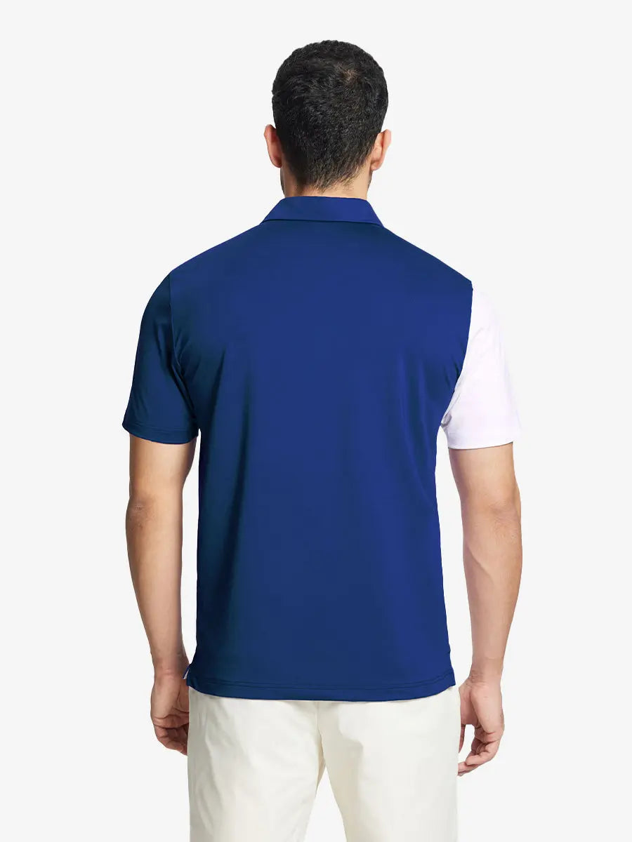 Moisture Wicking Color Block Polo Shirts