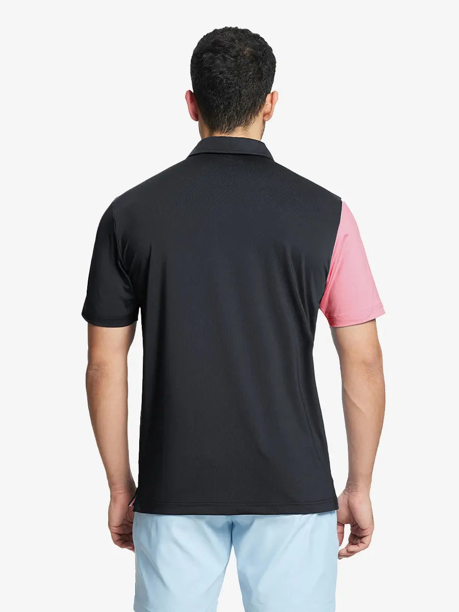 Moisture Wicking Color Block Polo Shirts