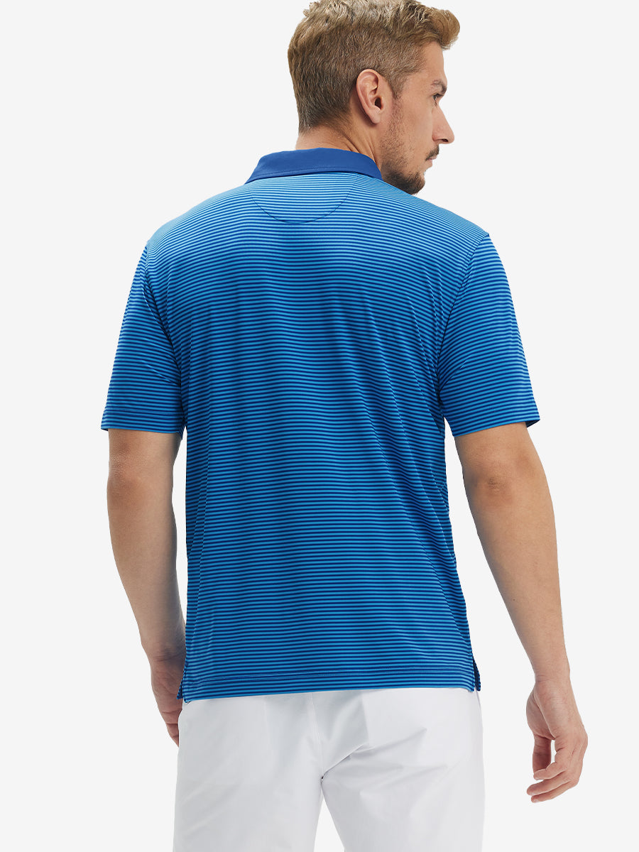 Upgraded Two-tone Striped Quick Dry Polo Shirt