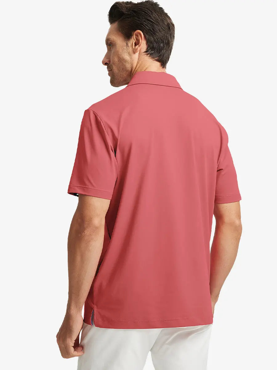 Stylish Chest Print Snap Polo