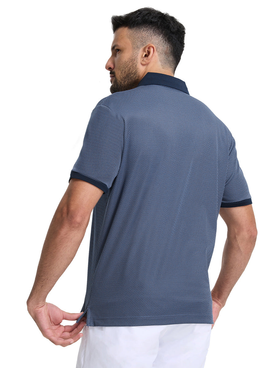 Quick Dry Jacquard Ribbed Collar Golf Shirts