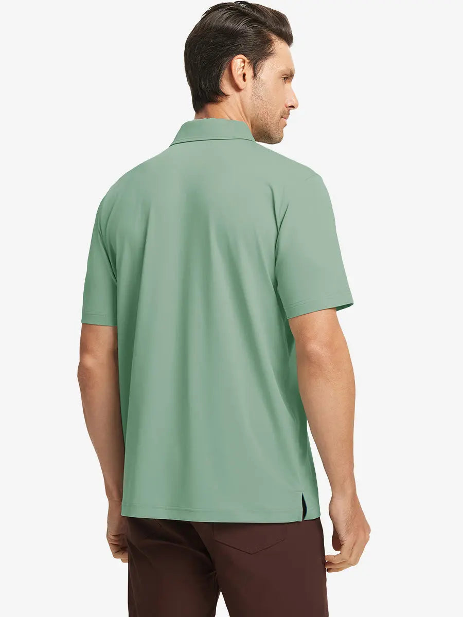 Stylish Chest Print Snap Polo