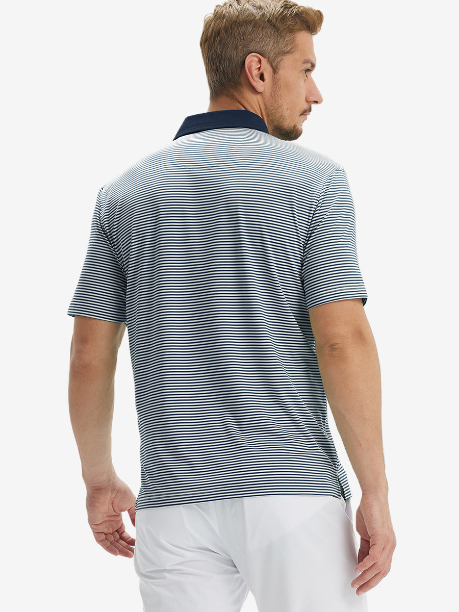 Upgraded Two-tone Striped Quick Dry Polo Shirt