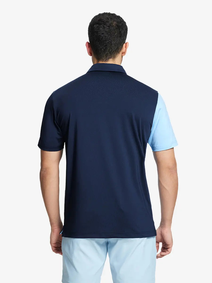 Moisture Wicking Color Block Polo Shirts