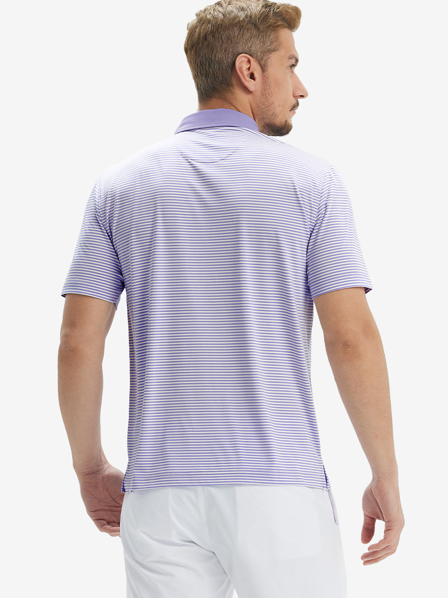 Upgraded Two-tone Striped Quick Dry Polo Shirt
