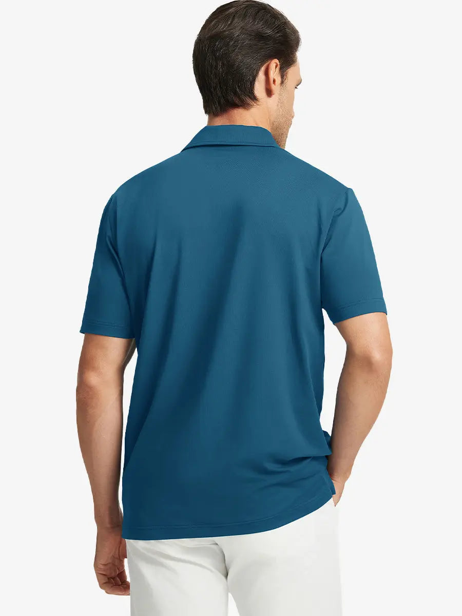 Stylish Chest Print Snap Polo