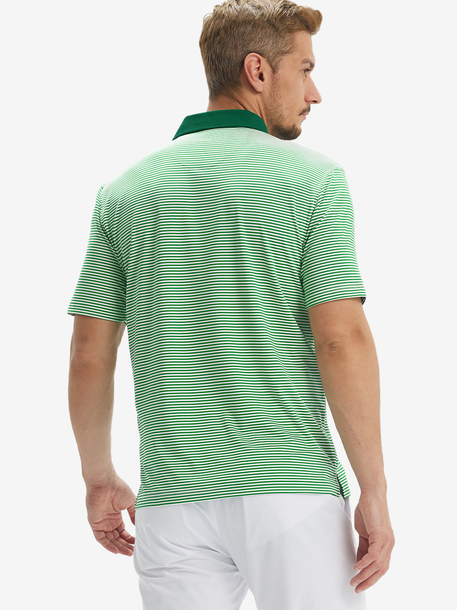 Upgraded Two-tone Striped Quick Dry Polo Shirt