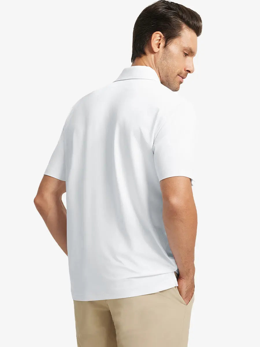 Stylish Chest Print Snap Polo