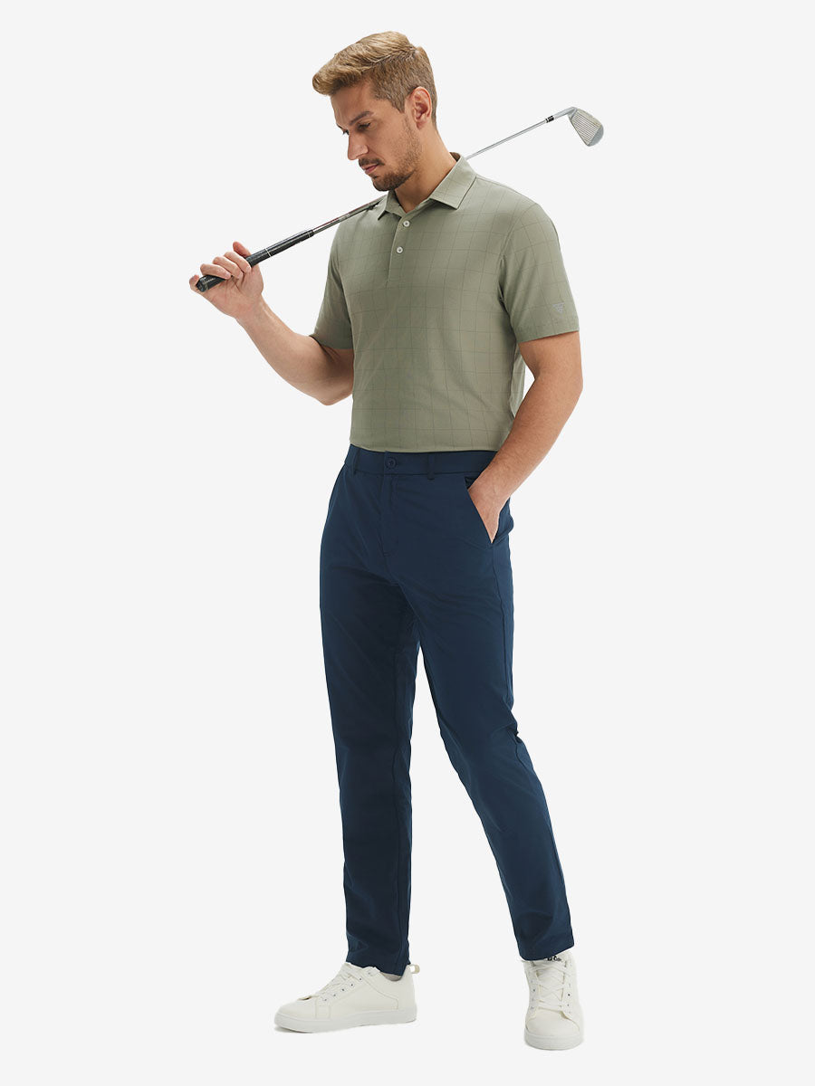 Performance Reflective Checked Collar Golf Shirt