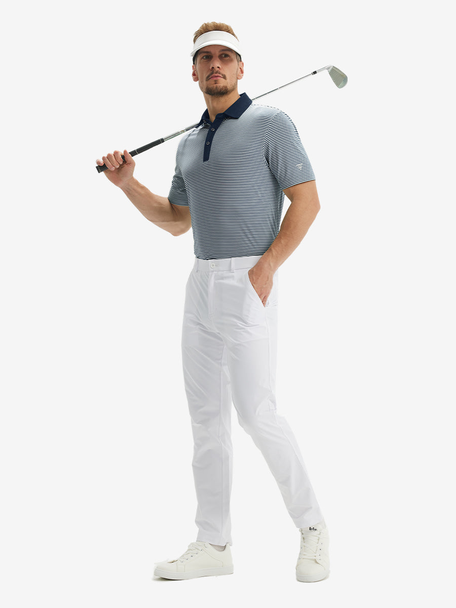 Upgraded Two-tone Striped Quick Dry Polo Shirt