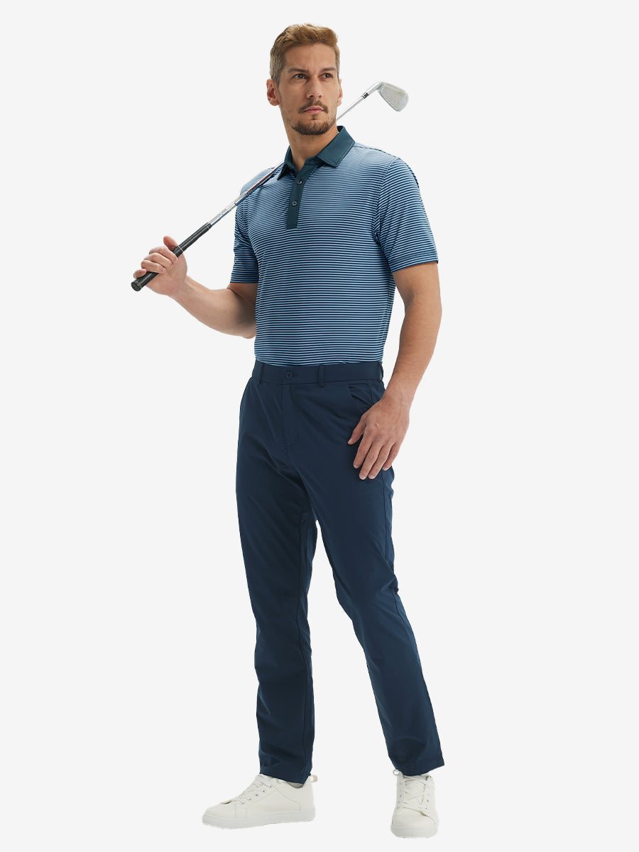 Upgraded Two-tone Striped Quick Dry Polo Shirt