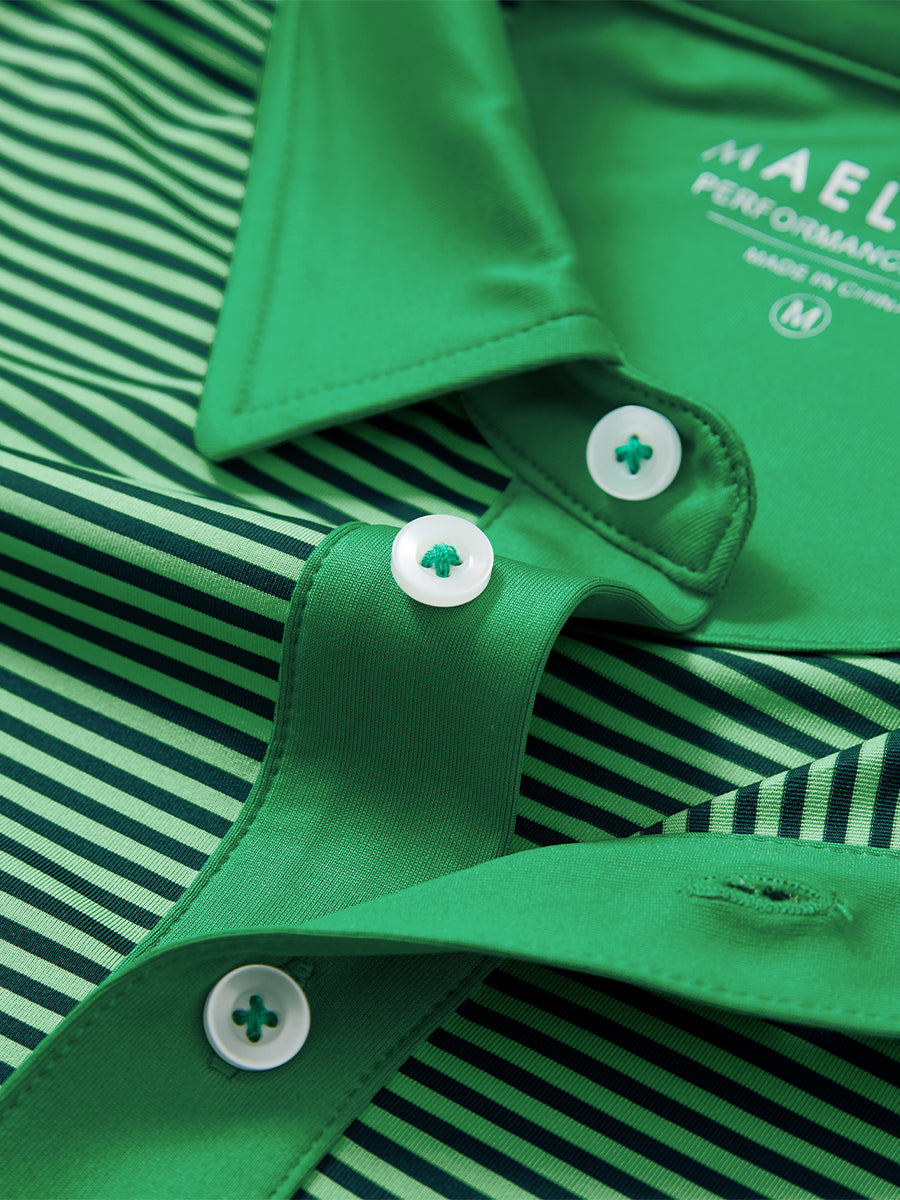 Upgraded Two-tone Striped Quick Dry Polo Shirt