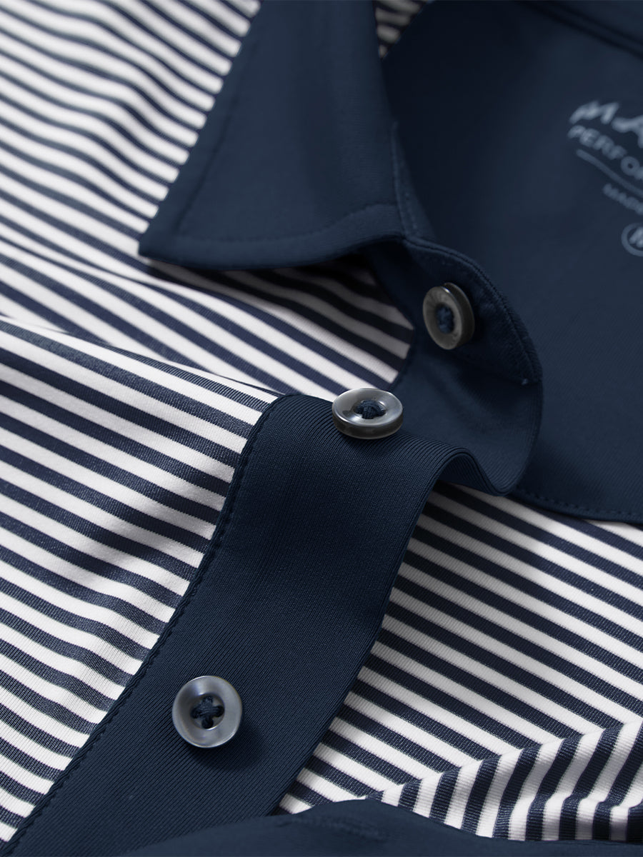 Upgraded Two-tone Striped Quick Dry Polo Shirt