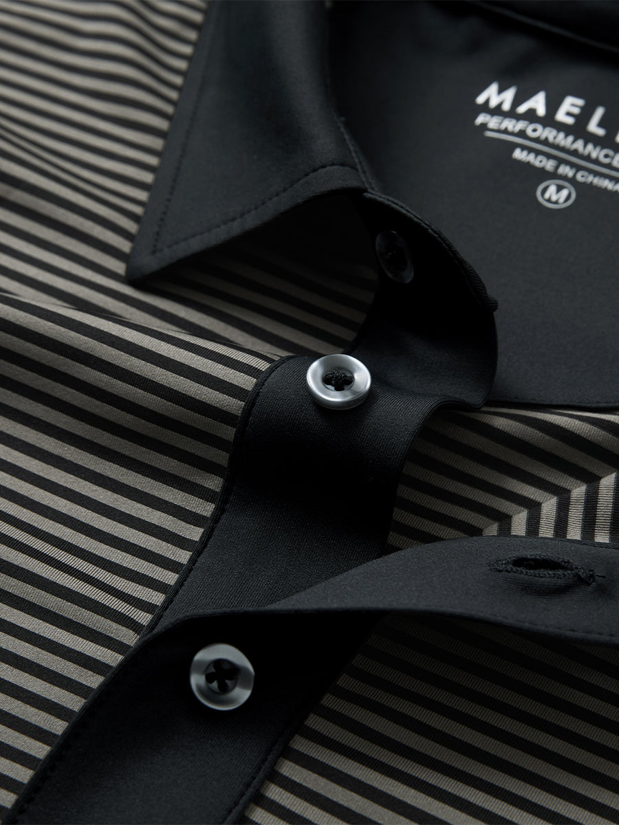 Upgraded Two-tone Striped Quick Dry Polo Shirt