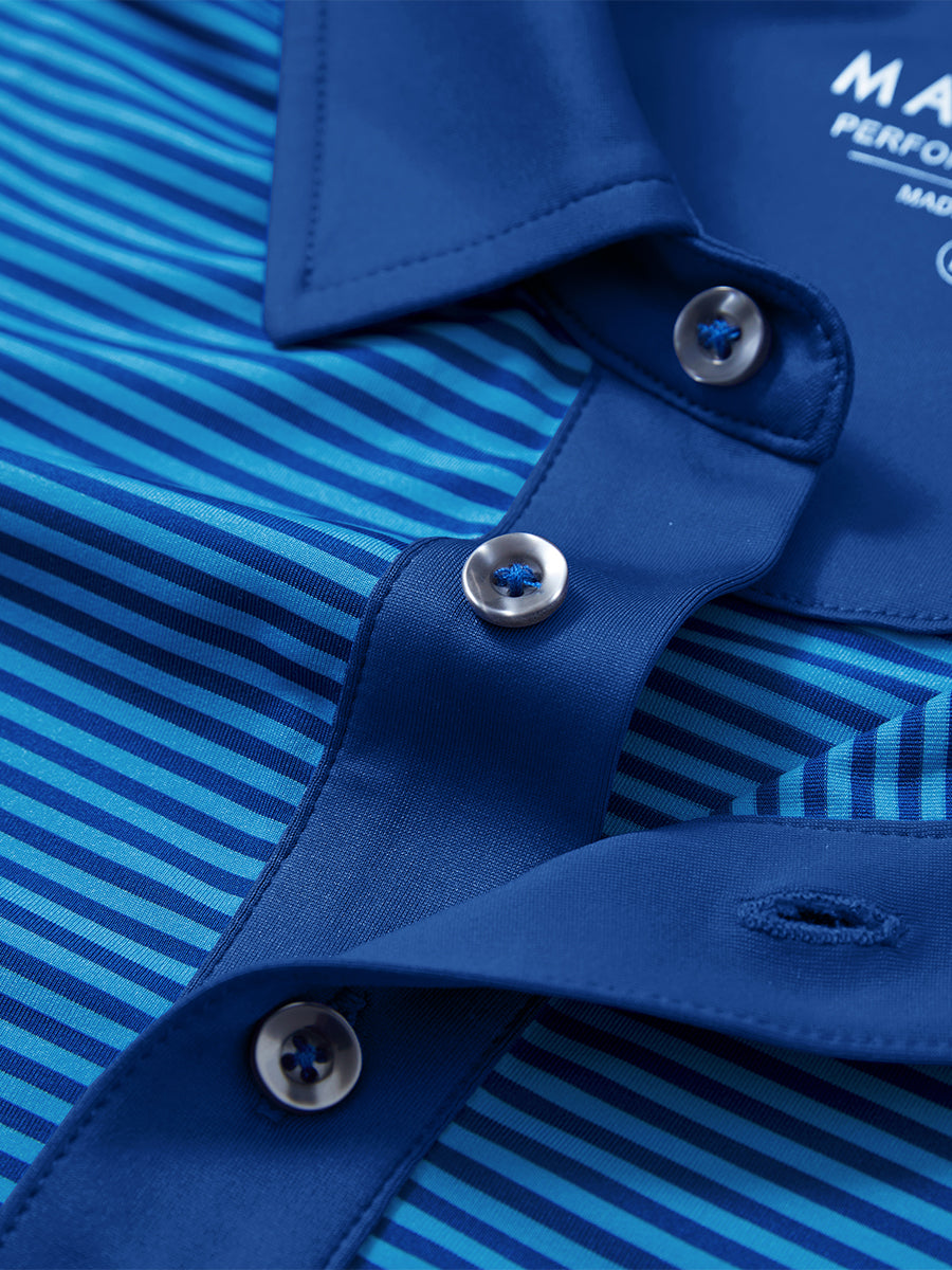 Upgraded Two-tone Striped Quick Dry Polo Shirt