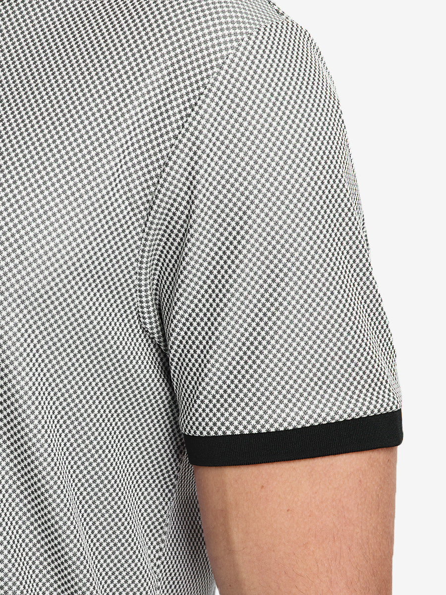 Quick Dry Jacquard Ribbed Collar Golf Shirts