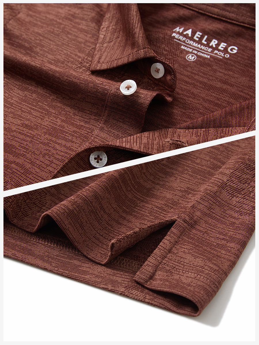 Breathable Jacquard Pattern 3-Button Golf Polo