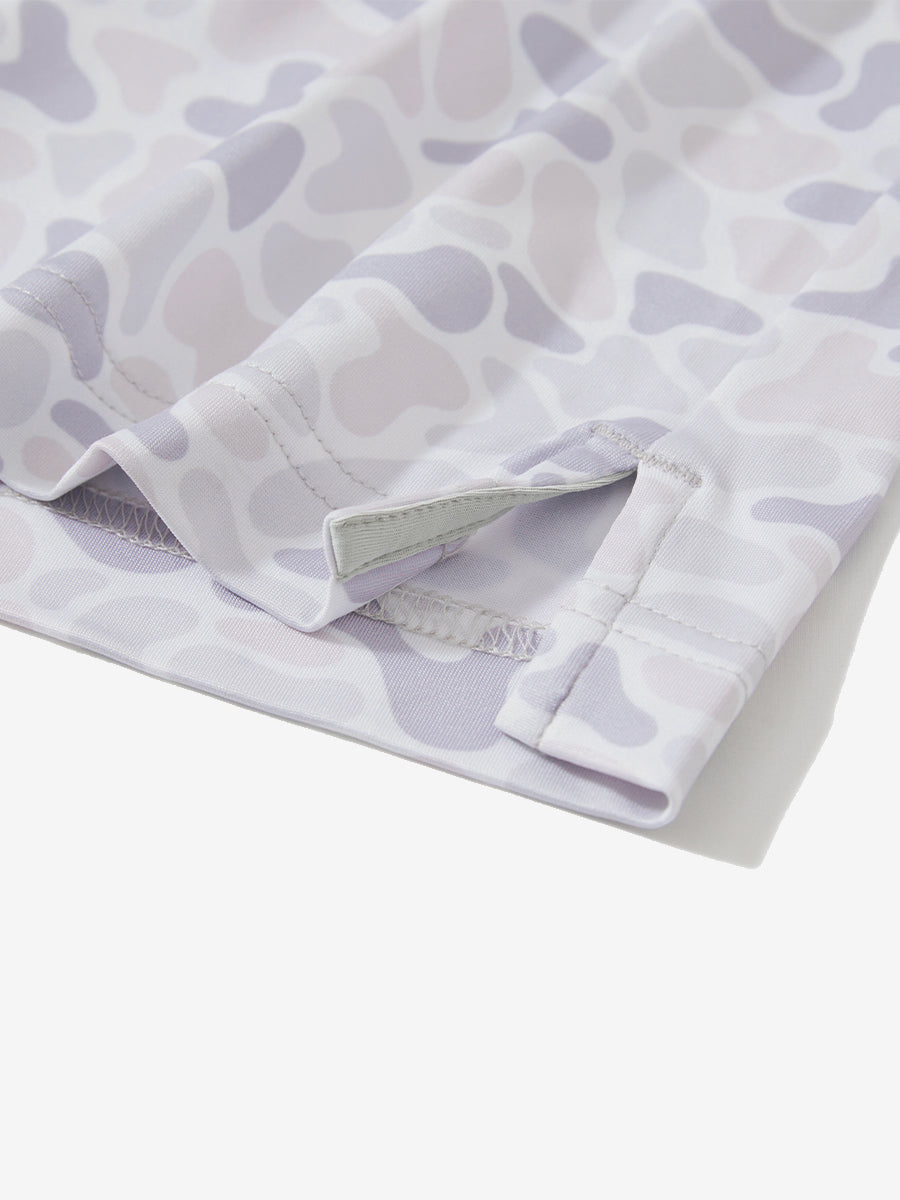 Stretch Printed Collarless Henley Golf Shirts