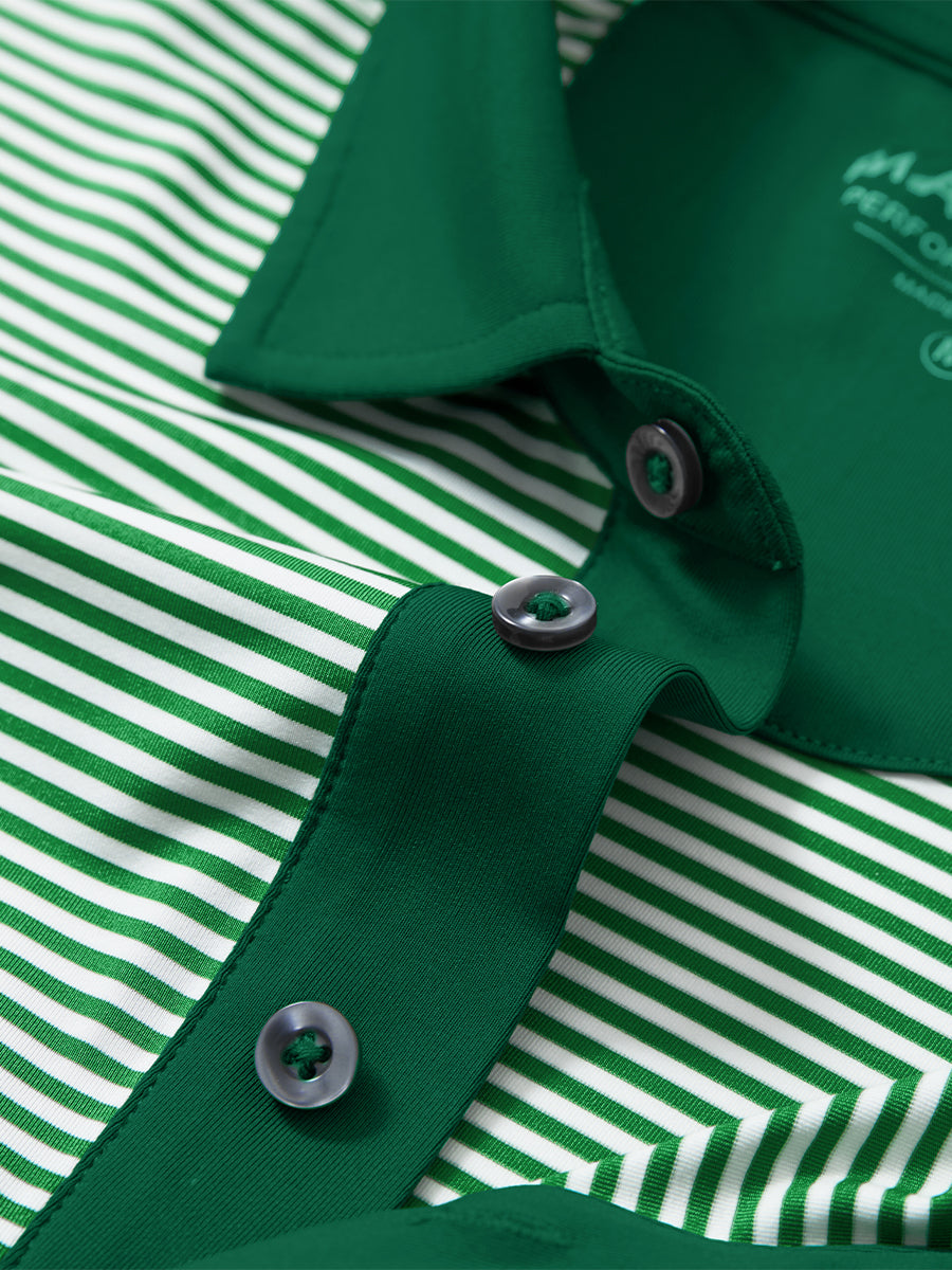 Upgraded Two-tone Striped Quick Dry Polo Shirt