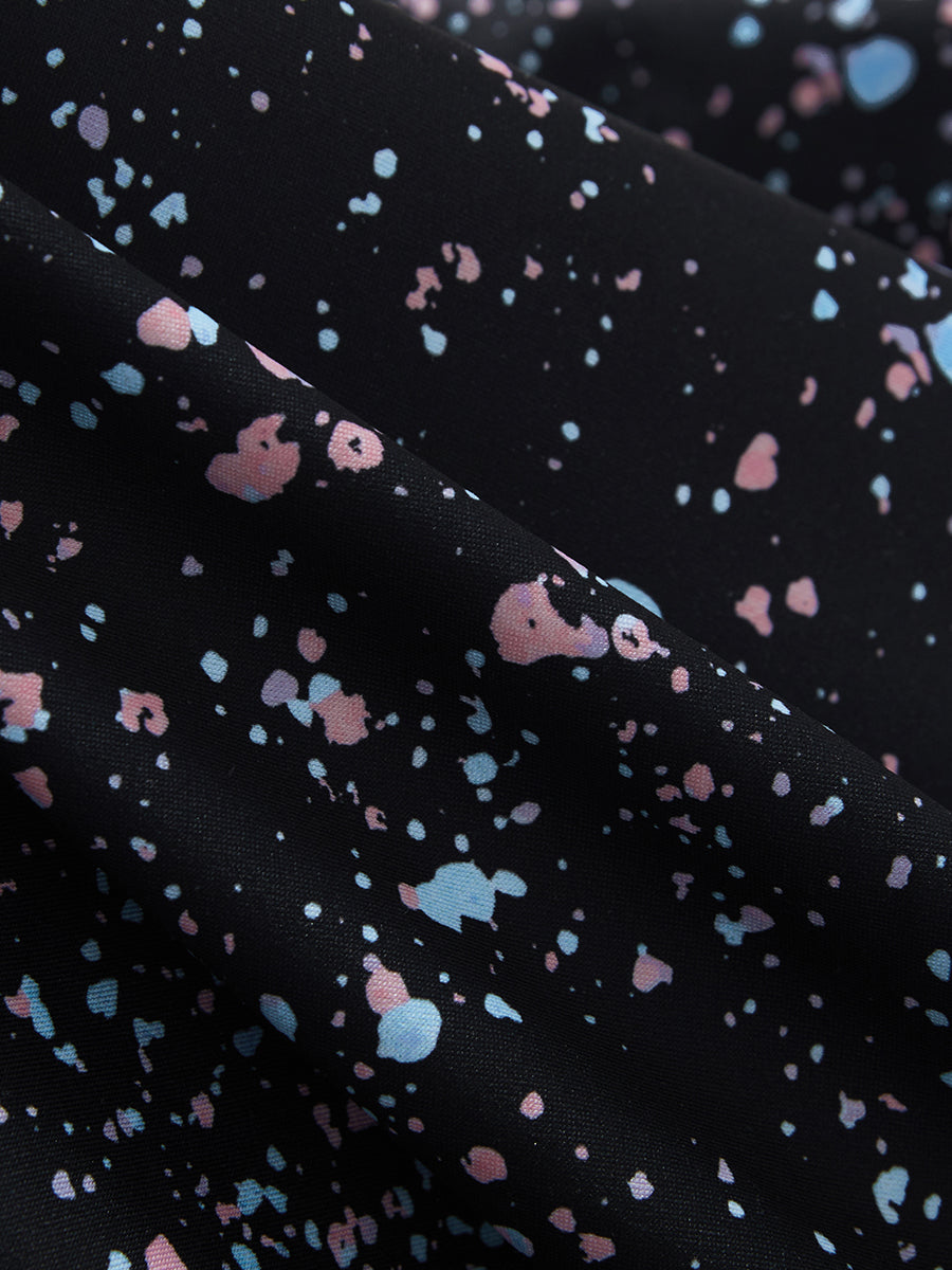 Stretch Printed Collarless Henley Golf Shirts