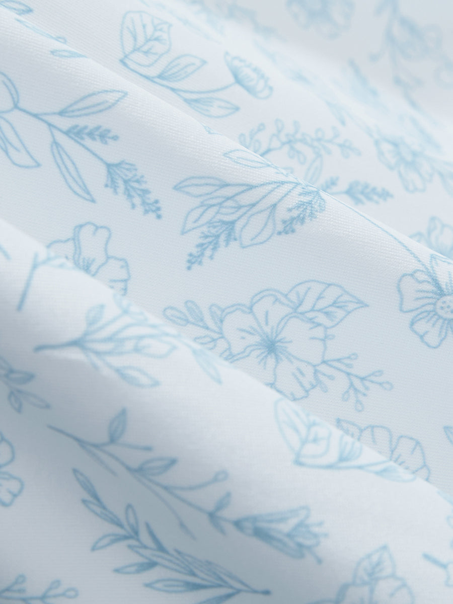 Stretch Printed Collarless Henley Golf Shirts