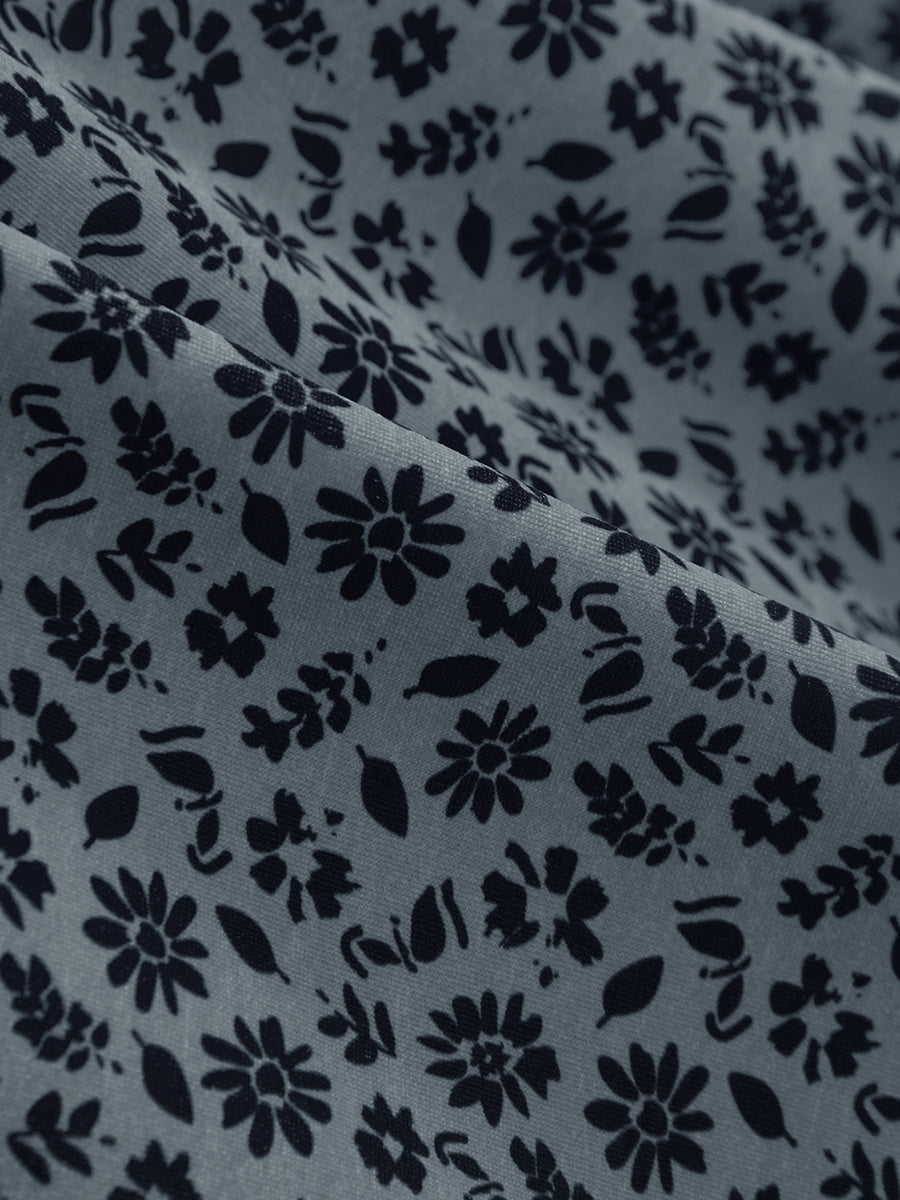 Stretch Printed Collarless Henley Golf Shirts