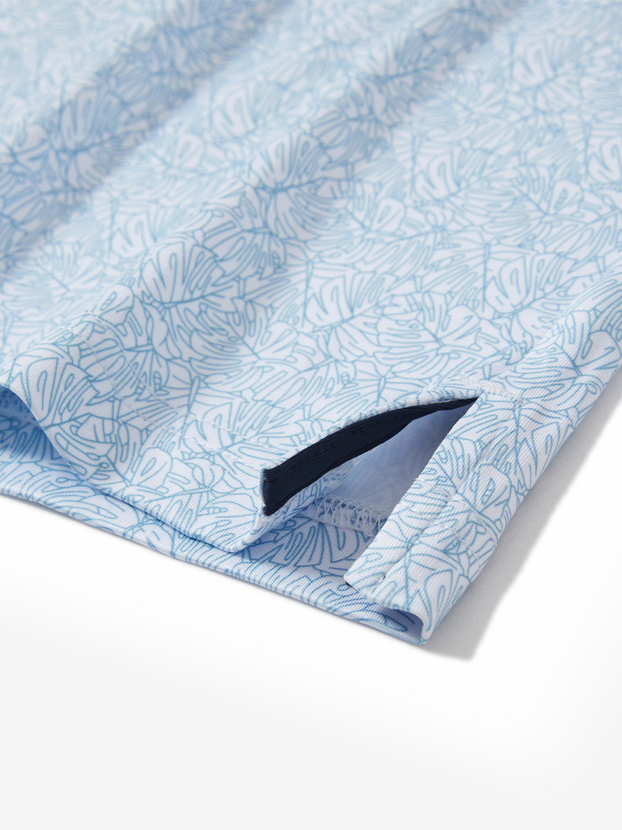 4 Way Stretch Print Collared Polo Shirts