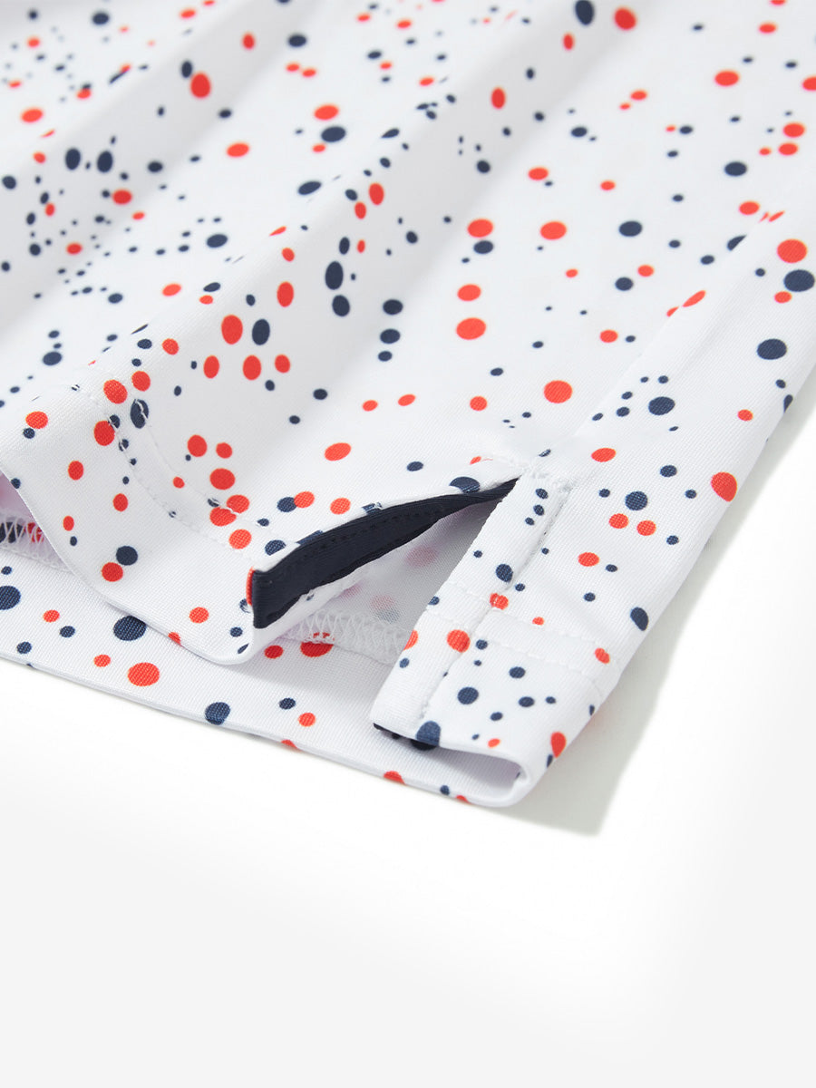 4 Way Stretch Print Collared Polo Shirts