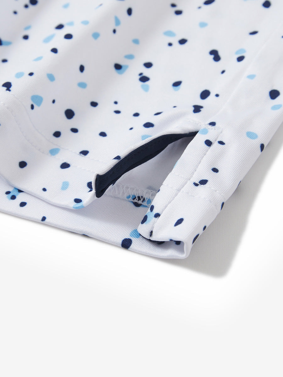 4 Way Stretch Print Collared Polo Shirts