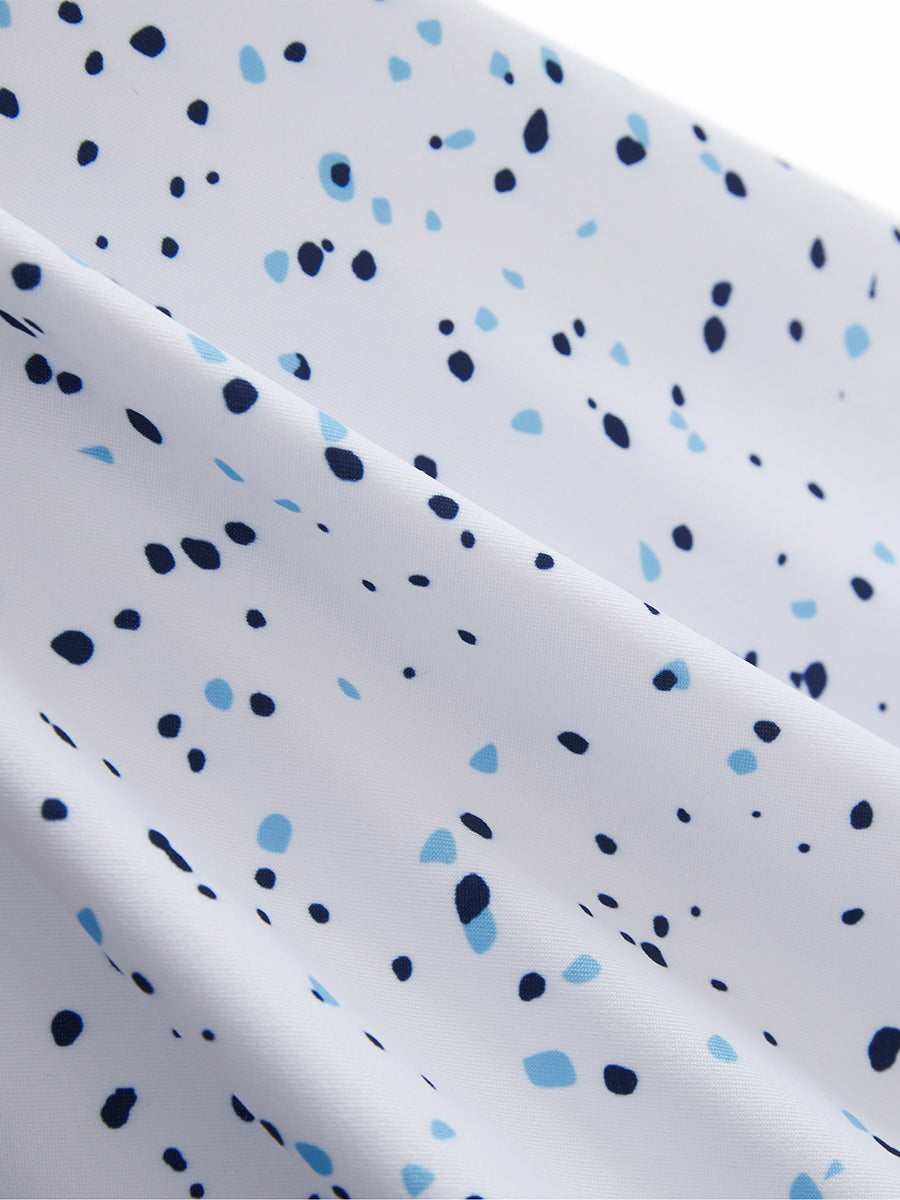 4 Way Stretch Print Collared Polo Shirts