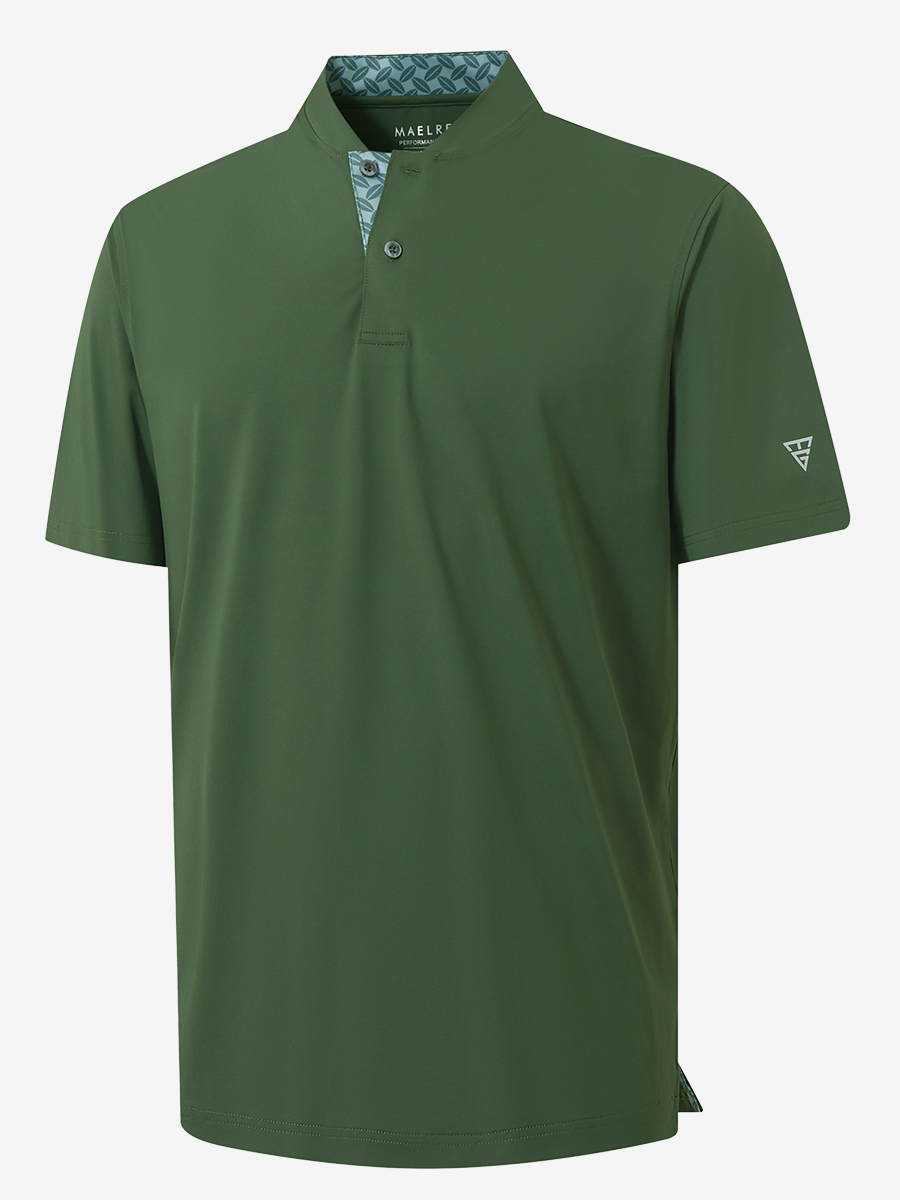 Moisture-Wicking Short Sleeve Henley Shirt