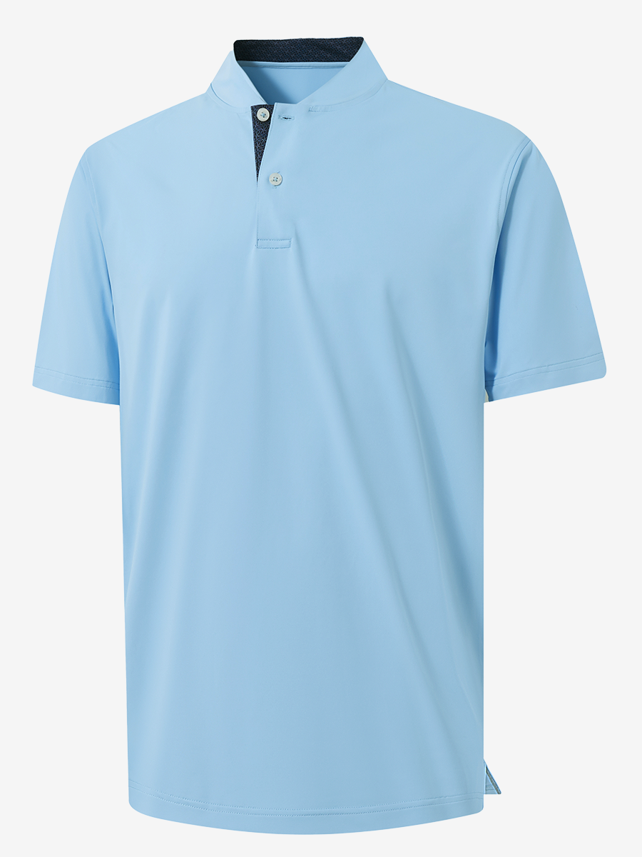 Moisture-Wicking Short Sleeve Henley Shirt