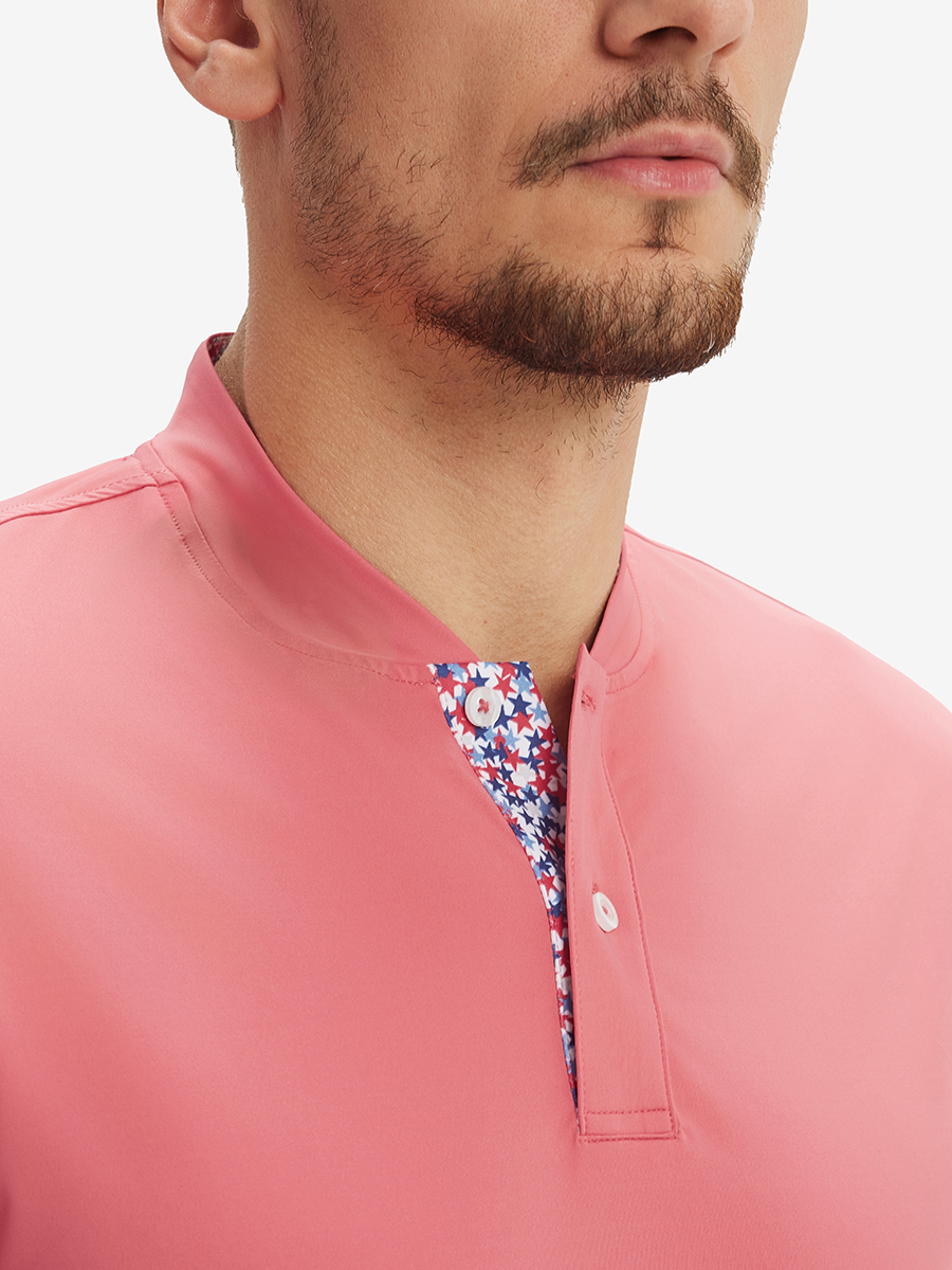 Moisture-Wicking Short Sleeve Henley Shirt