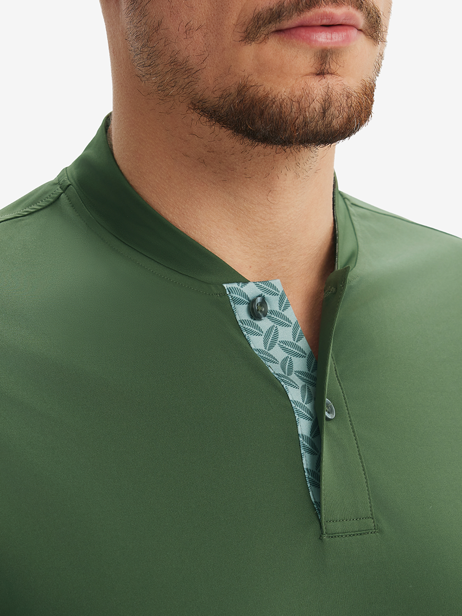 Moisture-Wicking Short Sleeve Henley Shirt