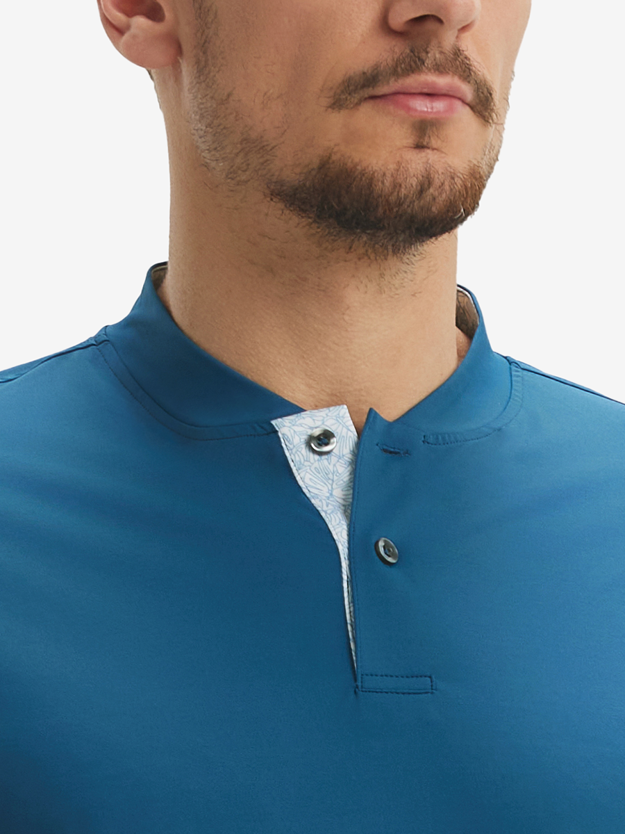 Moisture-Wicking Short Sleeve Henley Shirt