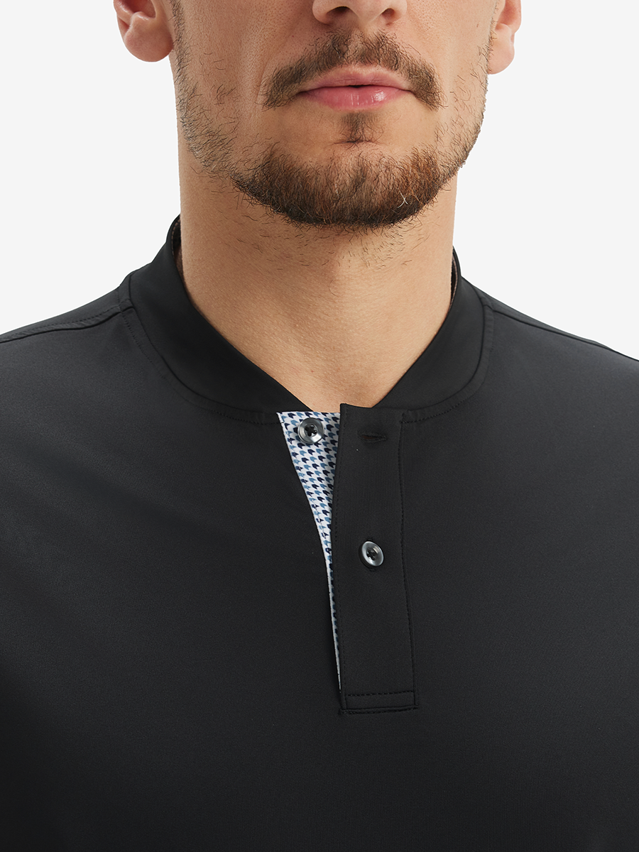 Moisture-Wicking Short Sleeve Henley Shirt