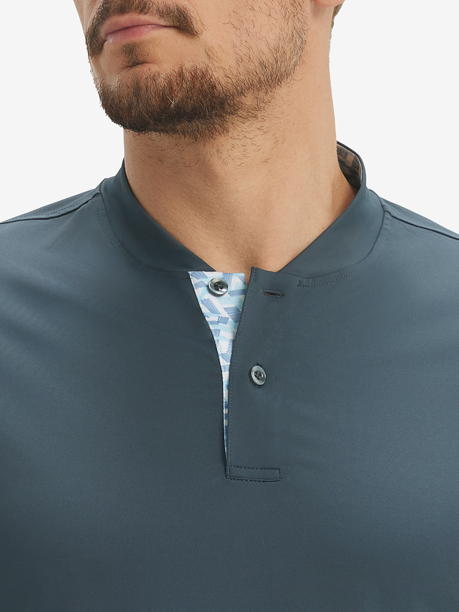 Moisture-Wicking Short Sleeve Henley Shirt